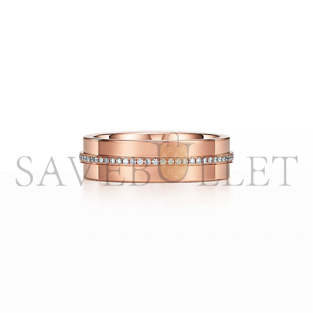 T*f*ny t wide diamond ringin rose gold 60151034